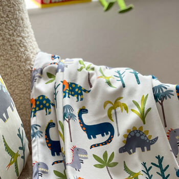 Soft Cosy, Cuddly Kids Toddler Blanket Dinosaur Cream, 2 of 5