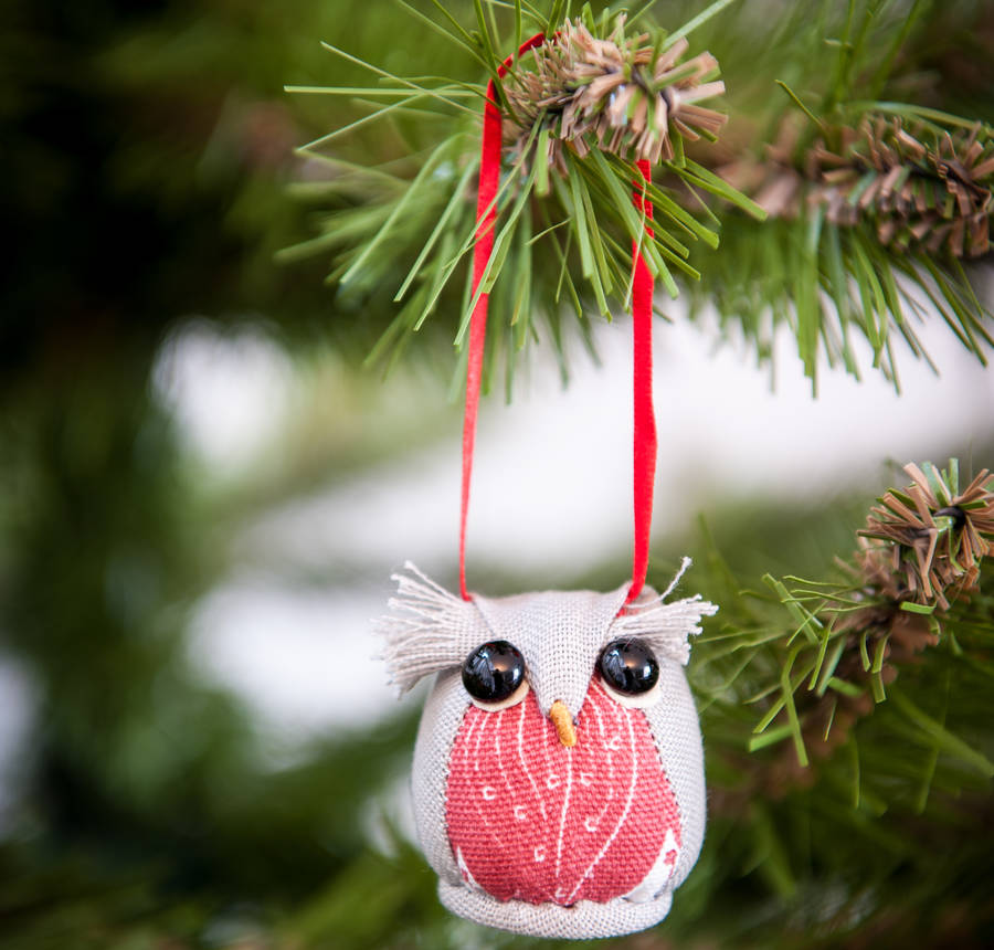 Christmas Tree Decoration Owl By Cottage in the Hills