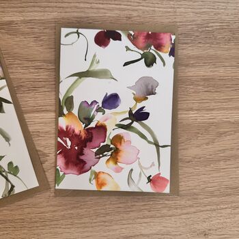 Hand Painted Watercolour Floral Card Set Of Two, 4 of 5