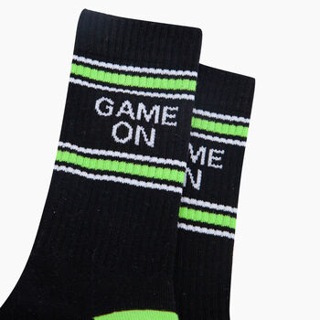 Game On Organic Cotton Sports Socks In Black, 2 of 4