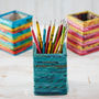 Recycled Newspaper Square Pencil Holder, thumbnail 6 of 11