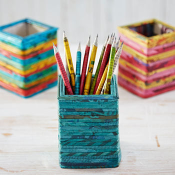 Recycled Newspaper Square Pencil Holder, 6 of 11