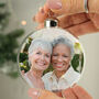 Personalised Photo Upload Glass Christmas Bauble, thumbnail 2 of 5