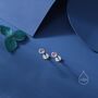 Sterling Silver Amethyst Purple Cz Bezel Internally Threaded Flat Back Earrings, thumbnail 3 of 11