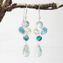 Aquamarine And Apatite Gemstone Sterling Silver Earrings, thumbnail 1 of 4