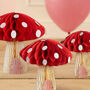 Red And White Honeycomb Mushroom Decorations Fairy Party, thumbnail 5 of 5