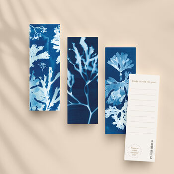 British Seaweed Cyanotype Bookmarks, Set Of Three, 2 of 4
