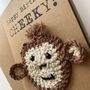 Cheeky Monkey Crochet Birthday Card Handmade, thumbnail 7 of 9