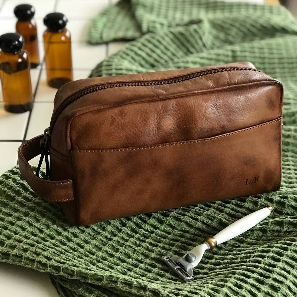 Personalised Leather Wash Bag, 1 of 11