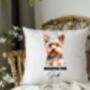 Personalised Yorkshire Terrier Reserved For Cushion Keepsake Gift, thumbnail 1 of 2