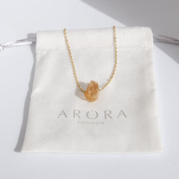 Citrine Raw Crystal Chunk Necklace, 3 of 4