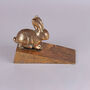 G Decor Sturdy Antique Gold Bunny Door Stopper Decorative Rabbit Door Wedge, thumbnail 4 of 4
