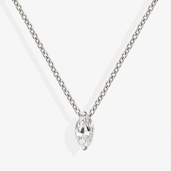 Gold Or Silver Women’s Dainty Marquise Stone Necklace, Christmas Jewellery Gift For Her, 6 of 6