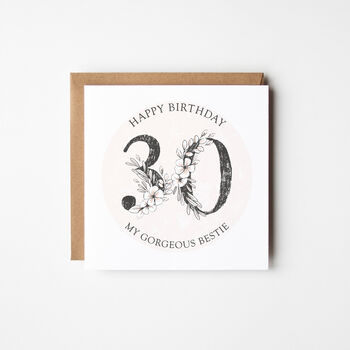 30th Birthday Card In Blush And Grey, 2 of 2