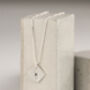 Hand Stamped Square Tag Necklace On Sterling Box Chain, thumbnail 1 of 5