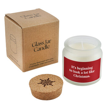 It's Beginning To Look A Lot Like Christmas Candle • Clear Glass Jar Scented Candle • Holiday Home Décor • Secret Santa • Gift Boxed, 2 of 2