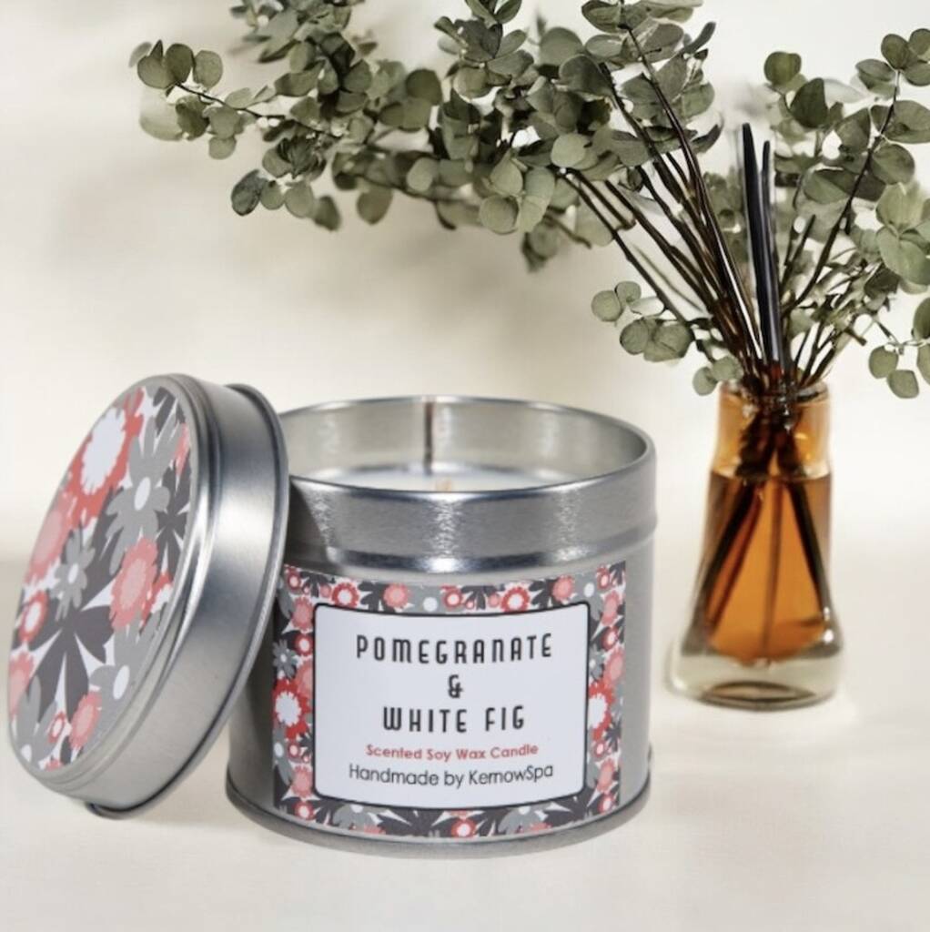Pomegranate And White Fig Candle Tin, 1 of 3