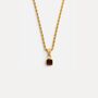 Gold Mini Red Tigers Eye Gemstone Pendant Necklace For Men, thumbnail 4 of 9