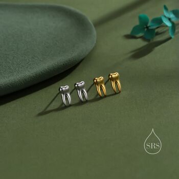 Teeth Stud Earrings In Sterling Silver, 10 of 12