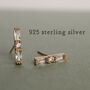 Classic Baguette Stud Earrings, thumbnail 4 of 6