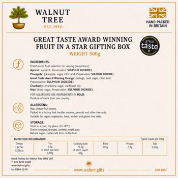 Great Taste Award Winning Dried Fruit Star Gift Box – 500g, 5 of 7
