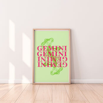 Gemini Zodiac Typography Print, 6 of 6