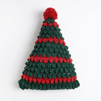 Bobble Christmas Tree Cushion Intermediate Knitting Kit, 3 of 8