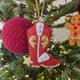 Cowboy Boot Hanging Christmas Decoration, thumbnail 1 of 8