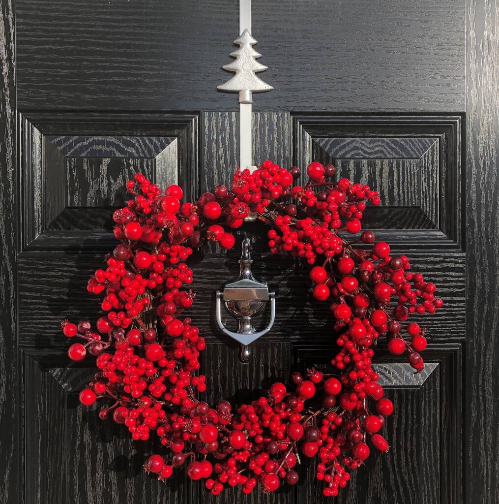 Silver Christmas Tree Wreath Door Hanger By Garden Selections