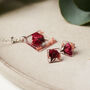 Sterling Silver Preserved Rose Stud Earrings, thumbnail 2 of 5