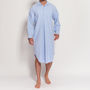 Men's Blue And White Striped Flannel Nightshirt, thumbnail 1 of 4