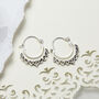 Sterling Silver Persian Waves Hoops, thumbnail 2 of 4