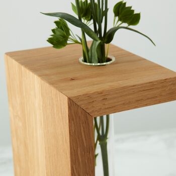 Solid Oak Bookend Stem Vase – Single Or Pair, 6 of 9