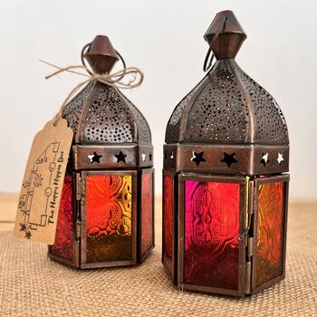 Pink And Yellow Moroccan Style Lantern Handmade, 3 of 6