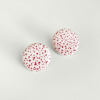 Polka Concrete Studs In Red, 2 of 2