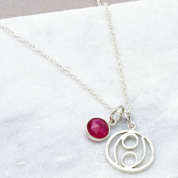 Zodiac And Birthstone Gemstone Charm Necklace, 6 of 10