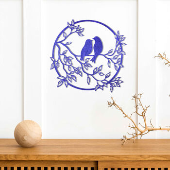 Birds On Branch Circular Wooden Elegance For Rooms, 9 of 11
