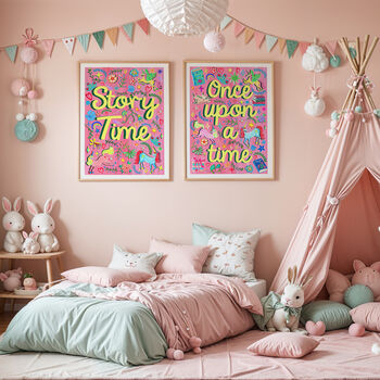 Pink Story Book Print Set, 3 of 12