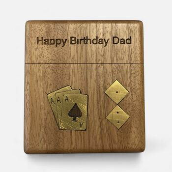 Personalised Luxury Card And Dice Set In A Wood Box, 6 of 12