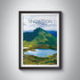 Mount Snowdon Wales Travel Poster Art Print, thumbnail 1 of 6
