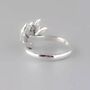 Adjustable Simple Red Blue Lotus Silver Ring For Women, thumbnail 3 of 5