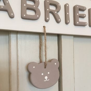 Personalised Name Sign Plaque With Teddy Bear, 4 of 5