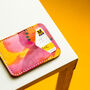 Hand Painted Leather Card Holder Tutti Fruity, thumbnail 2 of 6