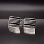 Classic Curve Rectangle Black Lines Cufflinks Gift, thumbnail 1 of 4