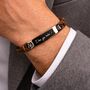 Gifts For Him Engraved Men Leather Bracelet, thumbnail 8 of 12