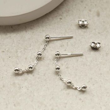 Sterling Silver Satellite Chain Earrings, 4 of 6