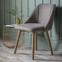 Grey Linen Herringbone Dining Chair – Set Of Two, thumbnail 1 of 2