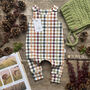 Autumn Check Organic Romper, thumbnail 1 of 4