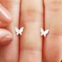 Tiny Butterfly Stud Earrings, thumbnail 5 of 8