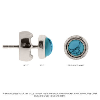 Maya Turquoise Stud Earrings Silver Or Gold Plated, 4 of 12